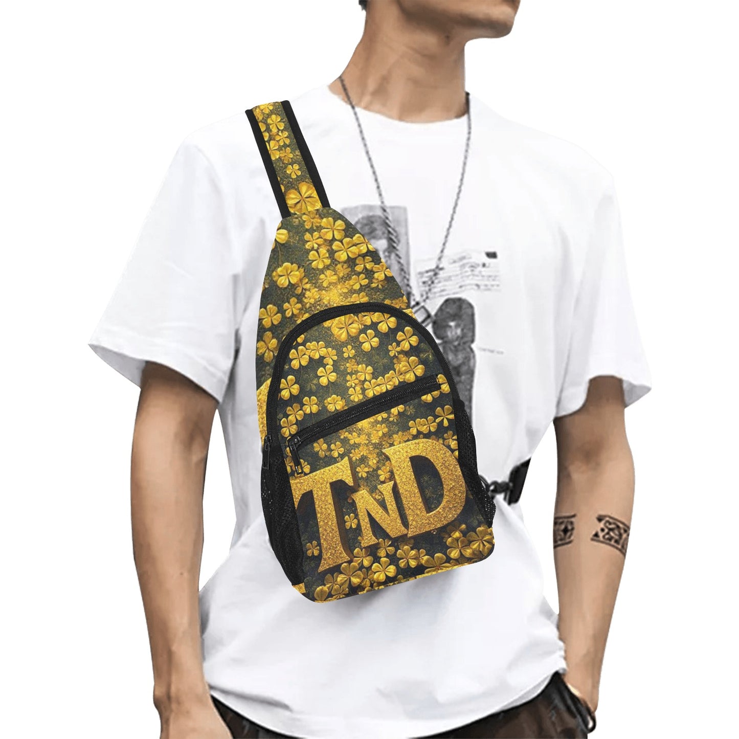 All Over Print Chest Bag 4 Leaf Clover TnD logo