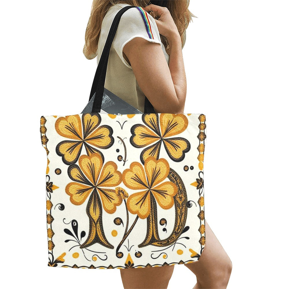 Canvas Tote Bag(Large) TnD Logo LA Street Fashion 4 leaf Clover Designs