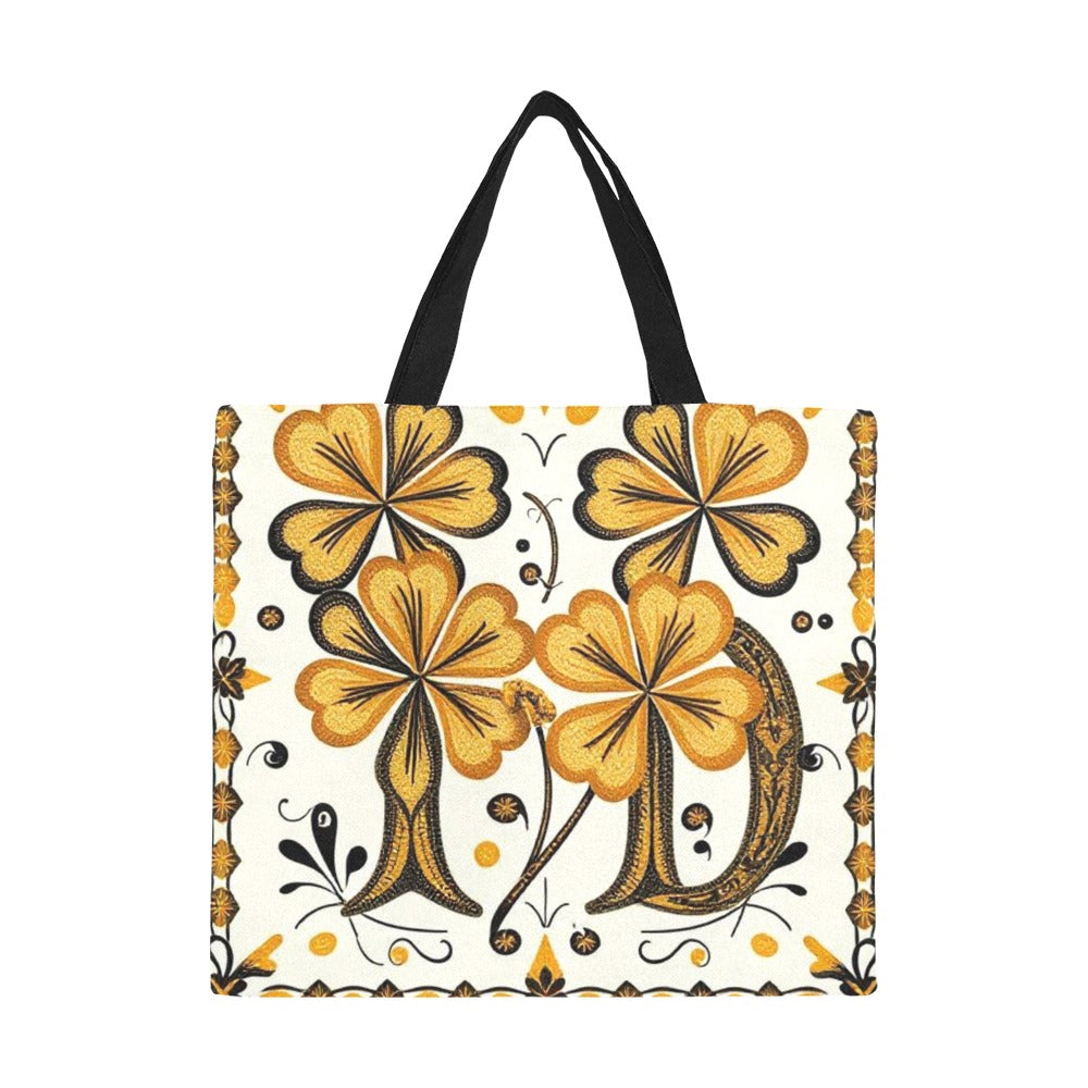 Canvas Tote Bag(Large) TnD Logo LA Street Fashion 4 leaf Clover Designs