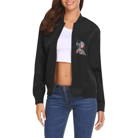 Bomber Jacket for Women Mi Vida Loca LA Art Designs-Toxic N Disorderly LA Graffiti Art Wear
