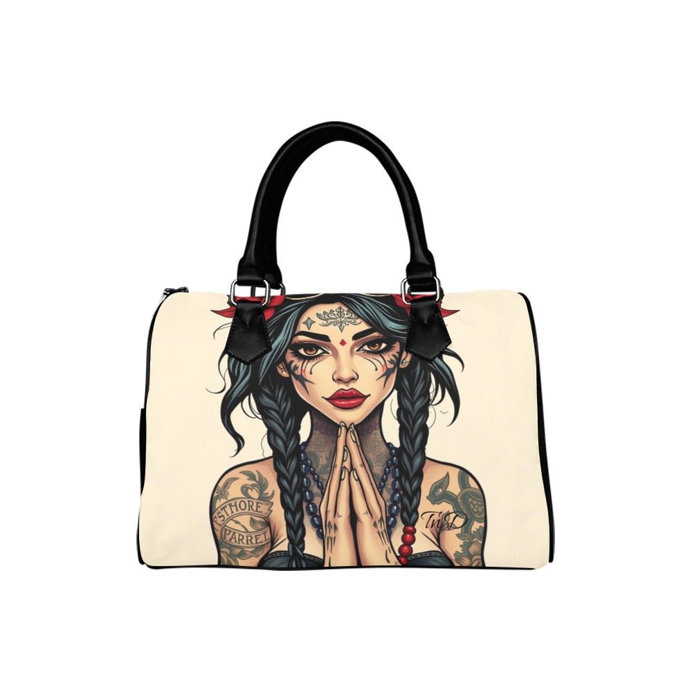 Boston Handbag Tattoos Woman praying hands Urban Graffiti  Street Wear - Toxic N Disorderly LA Graffiti Art Wear