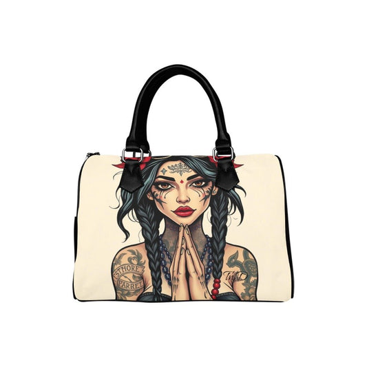 Boston Handbag Tattoos Woman praying hands Urban Graffiti  Street Wear - Toxic N Disorderly LA Graffiti Art Wear