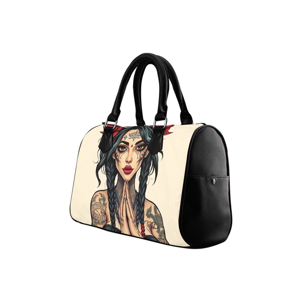 Boston Handbag Tattoos Woman praying hands Urban Graffiti  Street Wear - Toxic N Disorderly LA Graffiti Art Wear