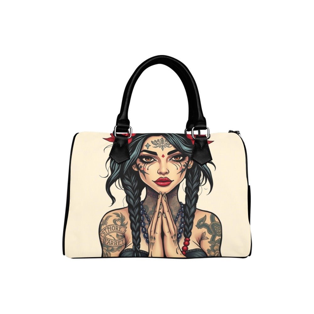 Boston Handbag Tattoos Woman praying hands Urban Graffiti  Street Wear - Toxic N Disorderly LA Graffiti Art Wear