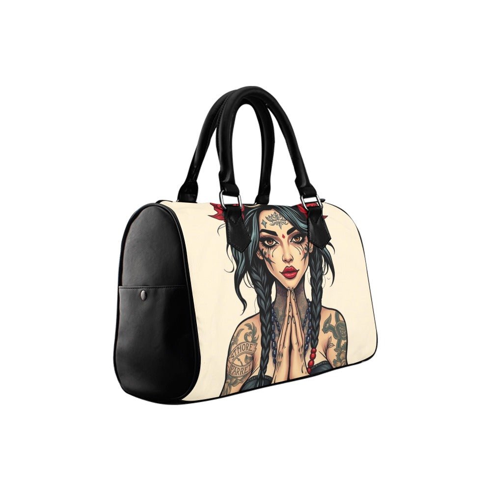 Boston Handbag Tattoos Woman praying hands Urban Graffiti  Street Wear - Toxic N Disorderly LA Graffiti Art Wear