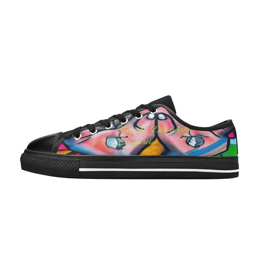 Canvas Men's Shoes LA Street Graffiti Multi Colors Obscure Designs by TnD-Toxic N Disorderly LA Graffiti Art Wear