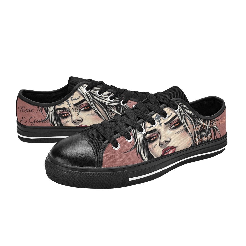 Canvas Men's Shoes  Mi Vida Loca LA Street Art Designs by Toxic N Disorderly-Toxic N Disorderly LA Graffiti Art Wear