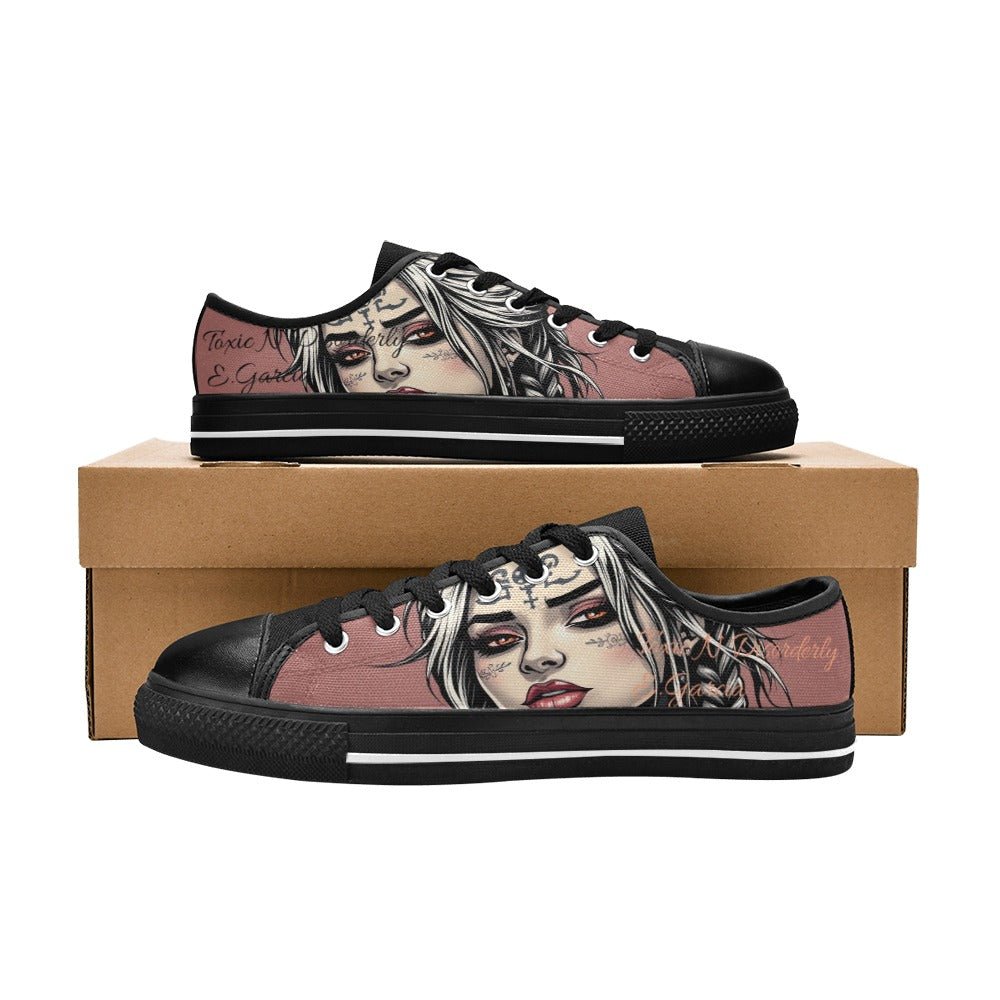 Canvas Men's Shoes  Mi Vida Loca LA Street Art Designs by Toxic N Disorderly-Toxic N Disorderly LA Graffiti Art Wear