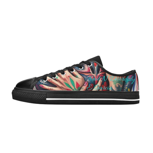 Canvas Men's Shoes Urban Street Art- Multi-Color Obscure Designs by Toxic N Disorderly-Toxic N Disorderly LA Graffiti Art Wear