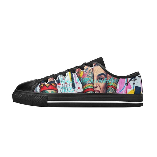 Canvas Men's Tennis Shoes-LA Street Graffiti Art Multi Color Designs by TnD-Toxic N Disorderly LA Graffiti Art Wear