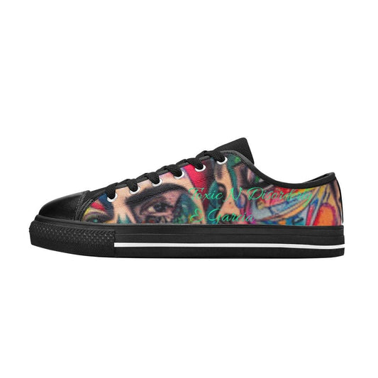 Canvas Women's Shoes -LA Exclusive Urban Graffiti Miss Match Art Toxic N Disorderly-Toxic N Disorderly LA Graffiti Art Wear