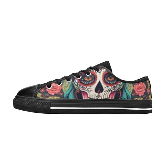 Dia De La Merte Canvas Women's Shoes LA Urban Art-Toxic N Disorderly LA Graffiti Art Wear
