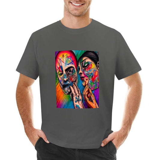 cotton Men's T-shirt-LA Street Graffiti Designs . Dos Caras-Toxic N Disorderly LA Graffiti Art Wear