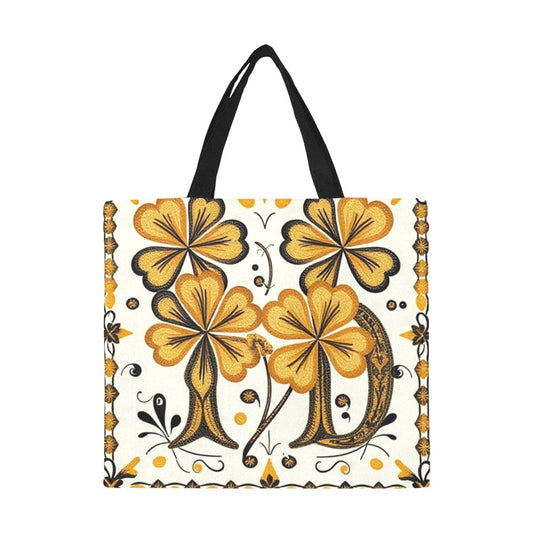 Canvas Tote Bag(Large) TnD Logo LA Street Fashion 4 leaf Clover Designs
